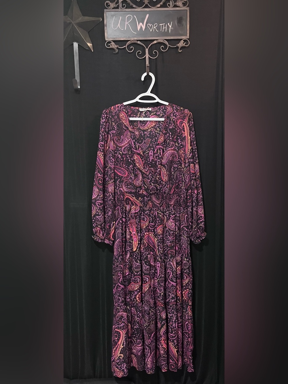 Devoted Purple Paisley Flowy Bohemian Dress Size 1x